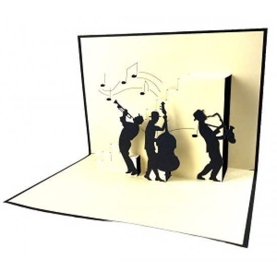 Handmade 3d Pop Up Card Musicians Music Concert Jazz Live Band Stage Party Birthday,wedding Anniversary,valentine's Day,father's Day Blank Greetings