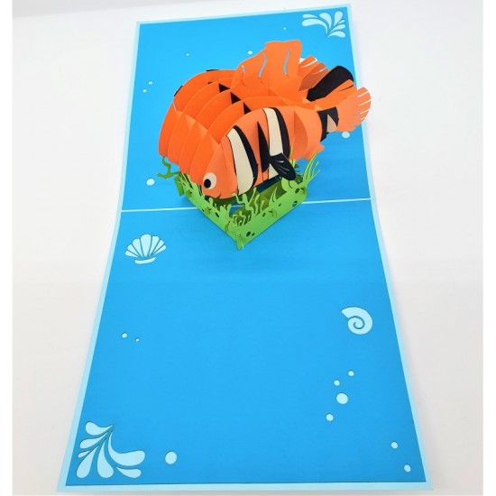 Handmade 3d Pop Up Birthday Card Nemo Sea Ocean Underwater Fish Papercraft Laser Cut Origami Kirigami Home Housewarming Friend Partner Love