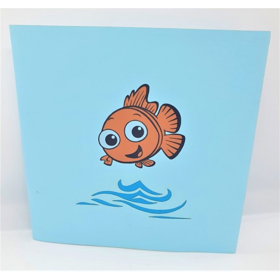 Handmade 3d Pop Up Birthday Card Nemo Sea Ocean Underwater Fish Papercraft Laser Cut Origami Kirigami Home Housewarming Friend Partner Love