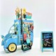 4D pop up card Festooned Vehicle Flower Van Truck Cart Birthday Card Paris Vintage Street Market Vendor Sunflower Rose Bouquet Garden