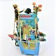 4D pop up card Festooned Vehicle Flower Van Truck Cart Birthday Card Paris Vintage Street Market Vendor Sunflower Rose Bouquet Garden