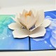 Handmade 3d Pop Up Card Water Lily Lotus Flower Birthday Wedding Anniversary Valentine's Day Mother's Day Big Day Gift Origami Greetings