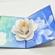 Handmade 3d Pop Up Card Water Lily Lotus Flower Birthday Wedding Anniversary Valentine's Day Mother's Day Big Day Gift Origami Greetings