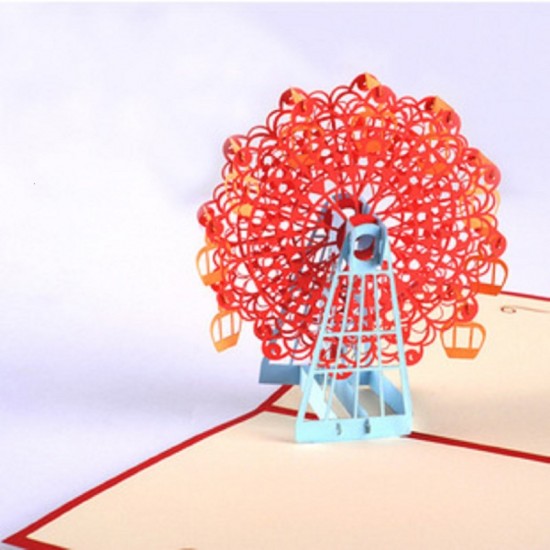 Handmade 3d Pop Up Birthday Card Ferris Wheel Valentines,wedding Anniversary,father's Day,mother's Day,thank You,graduation,party Invitation