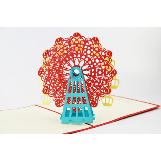 Handmade 3d Pop Up Birthday Card Ferris Wheel Valentines,wedding Anniversary,father's Day,mother's Day,thank You,graduation,party Invitation