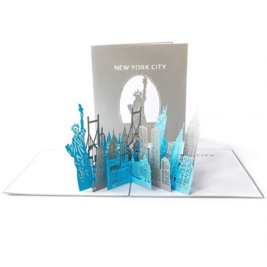 Handmade 3D Pop Up Card New York City Birthday Sightseeing Travel Wedding Anniversary Valentines Holiday Vacation Party Meeting Invitation