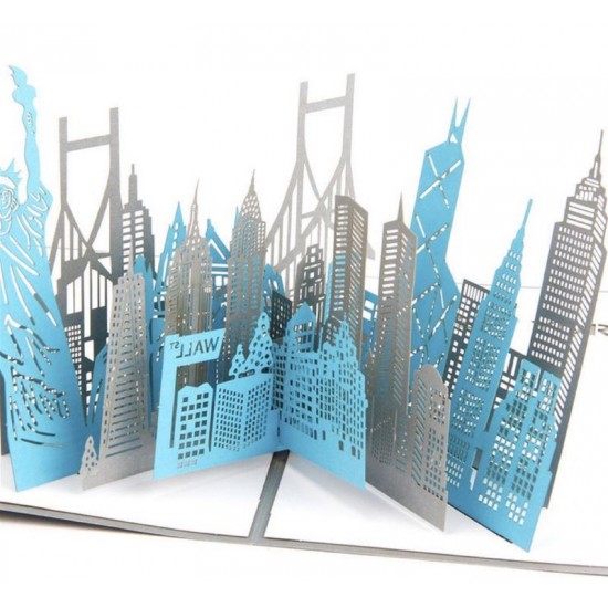 Handmade 3D Pop Up Card New York City Birthday Sightseeing Travel Wedding Anniversary Valentines Holiday Vacation Party Meeting Invitation