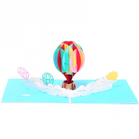 Handmade 3D Pop Up Card Hot Balloon,birthday,blank Greetings,wedding Anniversary,graduation,valentine's Day,engagement,mother's Day,kid Child Party Invitation