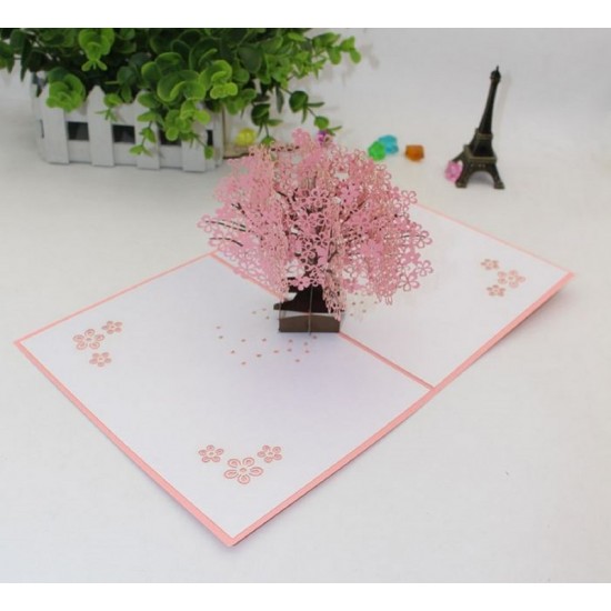 Handmade 3d Pop Up Card Cherry Blossom Pink Sakura Birthday,mother's Day,valentines Day,mother's Day,wedding Anniversary Desk Ornament Gift