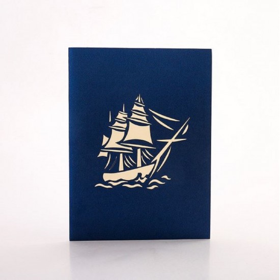 Handmade 3D Pop Up Card Old Sailing Boat Ship Birthday,father's Day,mother's Day,wedding Anniversary,graduation,moving,leaving,holiday Party