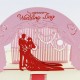 Handmade 3D Pop Up On Your Wedding Card, Big Day, Pink Red Groom Bride Wedding Invitation, Wedding Gift, Wedding Card