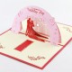 Handmade 3D Pop Up On Your Wedding Card, Big Day, Pink Red Groom Bride Wedding Invitation, Wedding Gift, Wedding Card