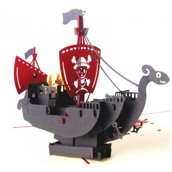 Handmade 3D Pop Up Card One Piece Going Merry Pirate Boat Birthday Card, Wedding Anniversary, Valentines Day, Mother's Day, Father's Day, Graduation Greeting Card