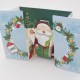 Handmade 3D Pop Up Christmas Card Vintage Santa Claus Gift Given Reindeer Wreath Sledge Snowflakes Holly Jingle Bells Star Seasonal Greeting