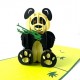 Handmade 3D Pop Up Card Panda Bamboo Forest Birthday Wedding Anniversary Father's Day Baby Birth Shower Greetings Invitation Gift