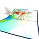 Handmade 3D Pop Up Card Passenger Jet Aircraft Birthday Wedding Anniversary Valentine's Day Father's Day Pass Pilot Exam Holiday Moving Greetings