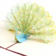 Handmade 3d Pop Up Popup Card Green Yellow Peacock Birthday Valentines Mother's Day Easter Father's Day Wedding Anniversay Party Invitation