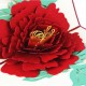 Handmade 3D Pop Up Card Red Peony Flower Birthday Valentine's Day Mother's Day Wedding Invitation Teacher's Day Thank You Blank Celebrations