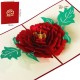 Handmade 3D Pop Up Card Red Peony Flower Birthday Valentine's Day Mother's Day Wedding Invitation Teacher's Day Thank You Blank Celebrations