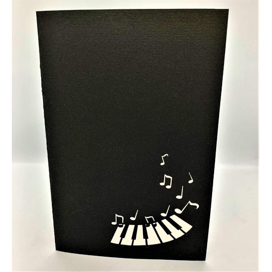 Handmade 3d Pop Up Card Piano Black White Happy Birthday Card,card For Musicians,wedding Anniversary,big Day,thank You,retirement,blank Greetings Card