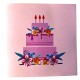 Handmade 3d Pop Up Card Pink Cake Birthday Wedding Anniversary Baby Girl Birth Shower Celebrations Congratulations Card Laser Cut Gift Greetings Decorations