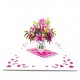 Handmade 3d Pop Up card pink lily Birthday Wedding Anniversary Mother's Day New home Housewarming Retirement Thank you 