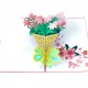 Handmade 3D Pop Up Card Pink Lily Flower Birthday Father's Day Mother's Day Graduation Wedding Gift Anniversary Engagement Thanksgiving Christmas Card For Her Him Friend Family