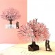 Handmade 3D Pop Up Card Pink Sakura Couple Birthday,wedding Anniversary,engagement,valentine's Day,big Day Wedding Gift,proposal