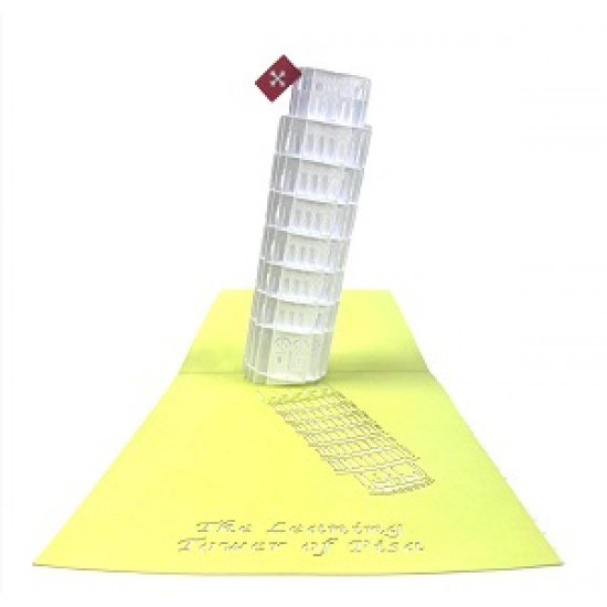 Handmade 3d Popup Card Italian Pisa Tower Birthday Travelling Holiday Honeymoon Wedding Anniversary Mother's Day Father's Day Graduation Art