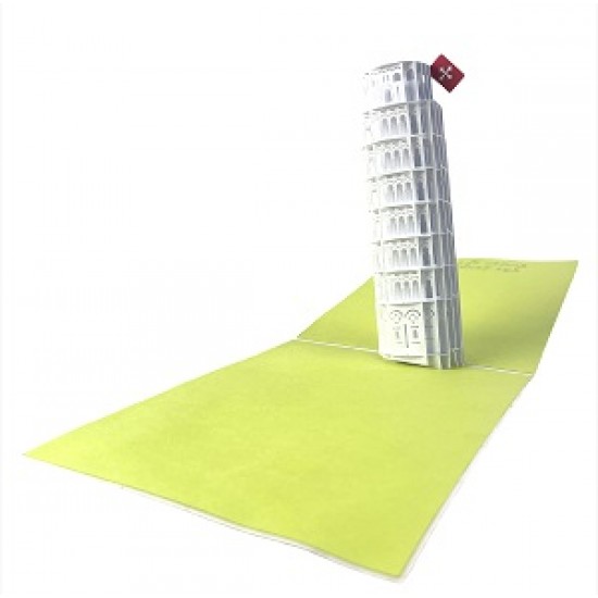 Handmade 3d Popup Card Italian Pisa Tower Birthday Travelling Holiday Honeymoon Wedding Anniversary Mother's Day Father's Day Graduation Art