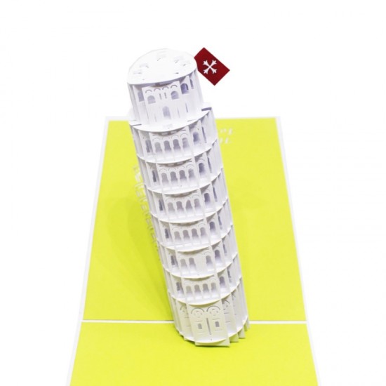 Handmade 3d Popup Card Italian Pisa Tower Birthday Travelling Holiday Honeymoon Wedding Anniversary Mother's Day Father's Day Graduation Art