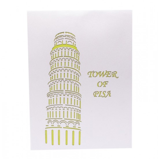 Handmade 3d Popup Card Italian Pisa Tower Birthday Travelling Holiday Honeymoon Wedding Anniversary Mother's Day Father's Day Graduation Art