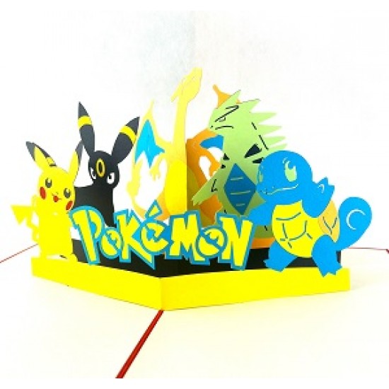 Handmade 3d Pop Up Card PokÃ©mon Pocket Monsters Birthday Kid Child Party Invitation Anniversary Mother's Day Father's Day Valentine's Day