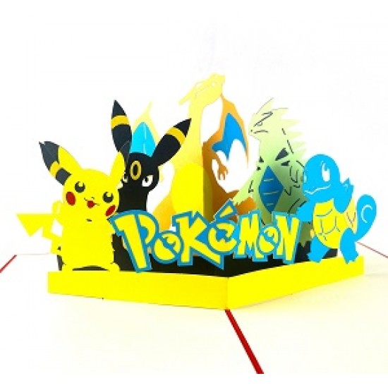 Handmade 3d Pop Up Card PokÃ©mon Pocket Monsters Birthday Kid Child Party Invitation Anniversary Mother's Day Father's Day Valentine's Day