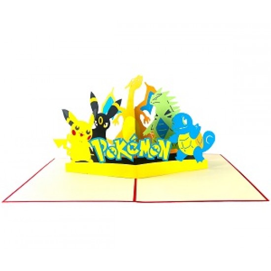 Handmade 3d Pop Up Card PokÃ©mon Pocket Monsters Birthday Kid Child Party Invitation Anniversary Mother's Day Father's Day Valentine's Day