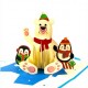 Handmade 3D Pop Up Xmas Card Merry Christmas Polar Bear Penguin Ice Seasonal Greetings Gifts Ornaments Decorations