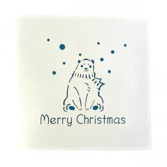 Handmade 3D Pop Up Xmas Card Merry Christmas Polar Bear North Pole Snow Winter Animal Seasonal Greetings Celebrations Card