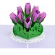 Handmade 3d Pop Up Birthday Card Flower Purple Tulip Greeting Card Mother's Day Wedding Anniversary Valentines Bridal Shower Origami Kirigami Papercraft