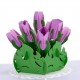 Handmade 3d Pop Up Birthday Card Flower Purple Tulip Greeting Card Mother's Day Wedding Anniversary Valentines Bridal Shower Origami Kirigami Papercraft