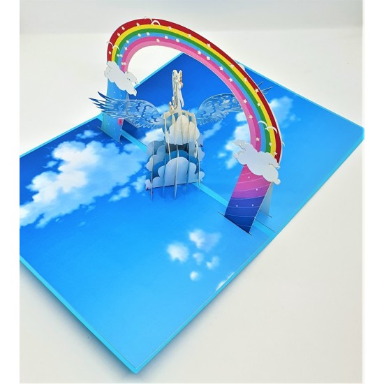 Handmade 3D Pop Up Card Unicorn Rainbow Happy Birthday,wedding Anniversary,valentine's Day,new Year,baby Birth Shower Greetings Celebrations Congratulations