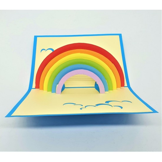 Handmade 3d Pop Up Card,rainbow,hope,nhs Thank You Card,happy Birthday Card,wedding Anniversary Card,sympathy Card,lgbtq,peace,father's Day Card