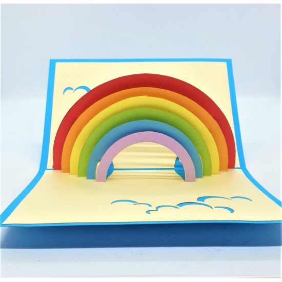 Handmade 3d Pop Up Card,rainbow,hope,nhs Thank You Card,happy Birthday Card,wedding Anniversary Card,sympathy Card,lgbtq,peace,father's Day Card