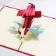 Handmade 3d Pop Up Birthday Card Vintage Biplane Father's Day Wedding Anniversary Mother's Day Graduation Leaving Pass Exam Pilot Holiday