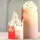 Laser Cut Gold Leaf Red Wedding Invitation,big Day Fairytale Castle Prince Princess Groom Bride King Queen Firework Balloon Ferris Wheel Art