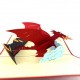 Handmade 3d Pop Up Card Red Dragon Birthday Wedding Anniversary Father's Day Valentine's Day Outdoor Adventures St George