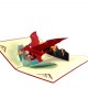 Handmade 3d Pop Up Card Red Dragon Birthday Wedding Anniversary Father's Day Valentine's Day Outdoor Adventures St George