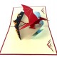 Handmade 3d Pop Up Card Red Dragon Birthday Wedding Anniversary Father's Day Valentine's Day Outdoor Adventures St George