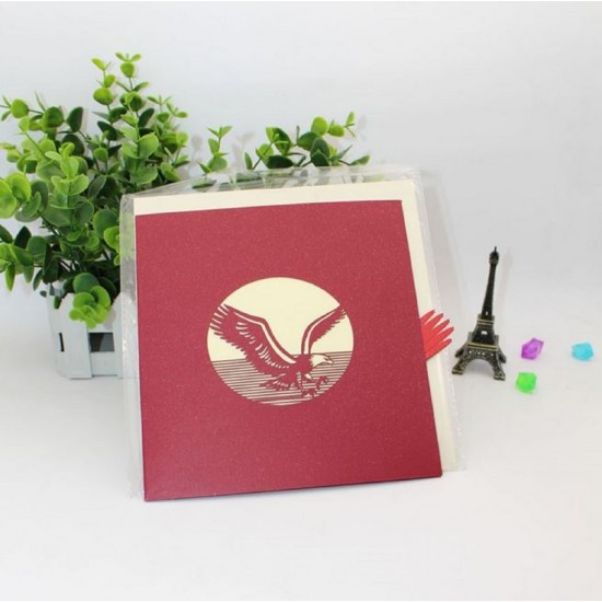 Handmade 3d Pop Up Birthday Card Golden Eagle Bird Of Prey Wild Life,father's Day,wedding Anniversary,graduation,mother's Day,leaving,moving