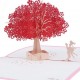 Handmade 3d Pop Up Valentines Card Red Sakura Cherry Blossom Tree Couple Lover,wedding Anniversary,birthday,engagement,country Garden Gifts