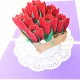 Handmade 3D Pop Up Card Red Tulip Birthday Wedding Anniversary Valentine's Day Mother's Day Bridal Shower Engagement Thank You Retirement New Job Home Gift Greetings